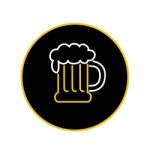 Beer Mug Foam  Neon Sign Icon Stock Photo