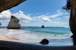 Cathedral Cove Beach Near Hahei In New Zealand Stock Photo