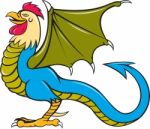 Basilisk Bat Wing Standing Cartoon Stock Photo