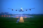 Plane Landing Stock Photo