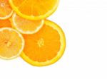 Fresh Orange And Lemon Slice On White Background Stock Photo