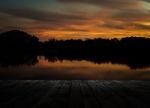 Scenery Of The Wooden Pier In Early Morning Stock Photo