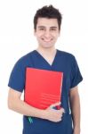 Doctor Holding Folder Stock Photo