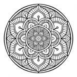 Outline Mandala Decorative Round Ornament, Hand Drawn Style - Ve Stock Photo