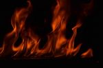 Beautiful Fire Flames On Black Background Stock Photo