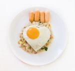 Fried Rice With Egg Stock Photo