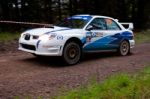 S. Cullen Driving Subaru Impreza Stock Photo