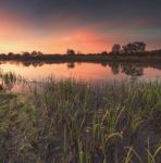 Summer Beautiful Sunrise Stock Photo