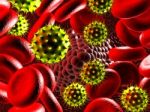 Virus And Blood Cells  Stock Photo