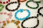 Bracelets Made Of Gemstones Stock Photo