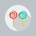 Christmas Flat Icon. Lollipop Stock Photo