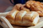 Bread On Tray Stock Photo