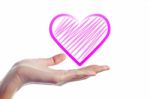 Hand Give Heart Stock Photo