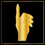 Abstract Gold Touch Point Hand Stock Photo