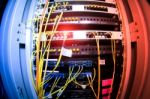 Fiber Optic With Servers In A Technology Data Center Stock Photo