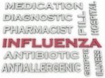 3d Image Influenza  Issues Concept Word Cloud Background Stock Photo