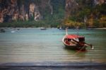 Longtail Boat At Railay Beach Stock Photo