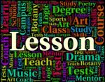 Lesson Word Represents Class Lessons And Sessions Stock Photo