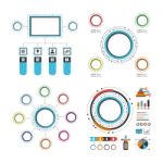 Colorful Circle Infographic Set Stock Photo