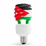 Flag Of Jordan On Bulb Stock Photo