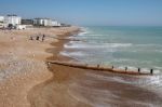 Worthing, West Sussex/uk - April 20 : View Of Worthing Beach In Stock Photo