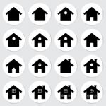 House Sticker Icon Set  Illustration Stock Photo