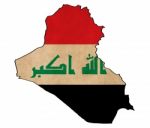 Iraq Map On Iraq  Flag Drawing ,grunge And Retro Flag Series Stock Photo