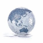 Ice Globe 3d Illustration Asia And Australia Map Stock Photo