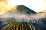 Mount Bromo Volcano (gunung Bromo)in Bromo Tengger Semeru National Park, East Java, Indonesia Stock Photo