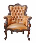 Vintage Leather Chair Stock Photo