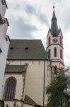 Exterior View Of St. Vitus Church In Krumlov Stock Photo