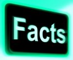 Facts Sign Shows True Information And Data Stock Photo