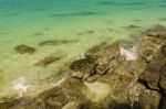 Stones On Beach And Sea Water Stock Photo