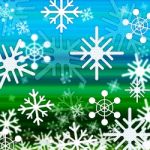 Landscape Snowflakes Background Shows Winter December And Cold
 Stock Photo