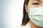 Woman Doctor Wearing Mask Stock Photo