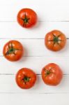 Red Tomatoes Fruits Isolated On White Stock Photo