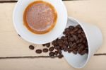 Espresso Cofee And Beans Stock Photo