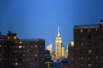 Empire State Building At Sunset Stock Photo