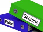 Genuine Fake Indicates Authentic Guaranteed And True Stock Photo