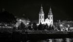 Szent Anna Templom Illuminated At Night In Budapest Stock Photo