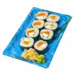 Take Away Sushi Express On Plastic Tray Stock Photo