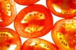 Pieces Of Sliced Tomato Stock Photo