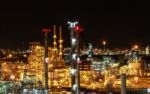 Night Scene Of Chemical Industry Stock Photo