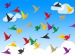 Flying Freedom Indicates Flock Of Birds And Escaped Stock Photo