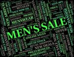 Mens Sale Indicates Reduction Closeout And Discounts Stock Photo