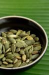 Roasted Pumpkin Kernels Stock Photo