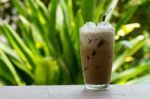 Iced Coffee With Milk Stock Photo