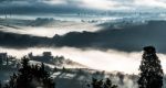 Mist Rolling Through Val D' Orcia Stock Photo