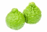 Kaffir Lime Isolated On White Background With Clipping Path Stock Photo