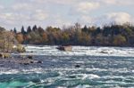 Beautiful Postcard Of Amazing Powerful Niagara Waterfall Stock Photo